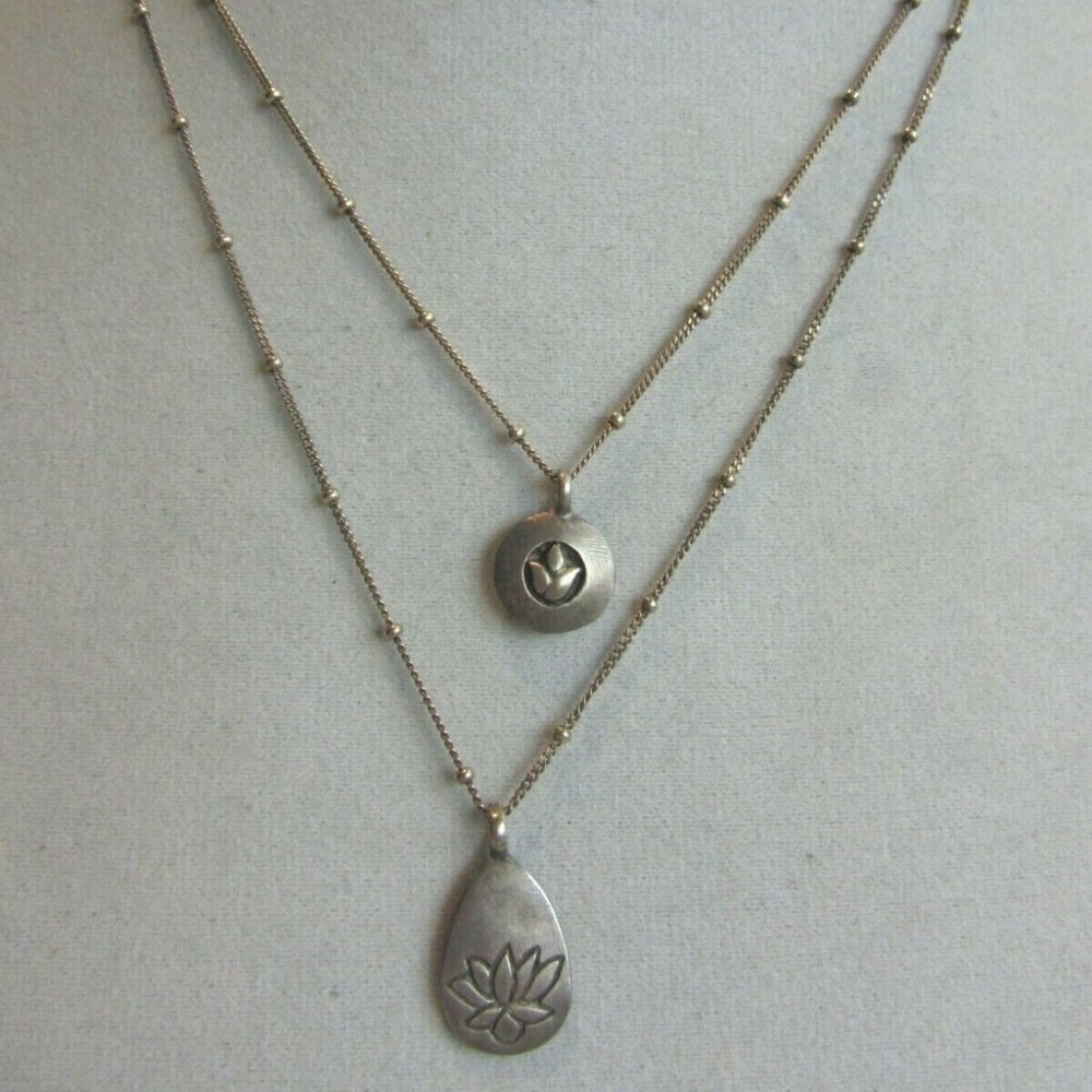 Satya 925 sterling silver Double Lotus necklace